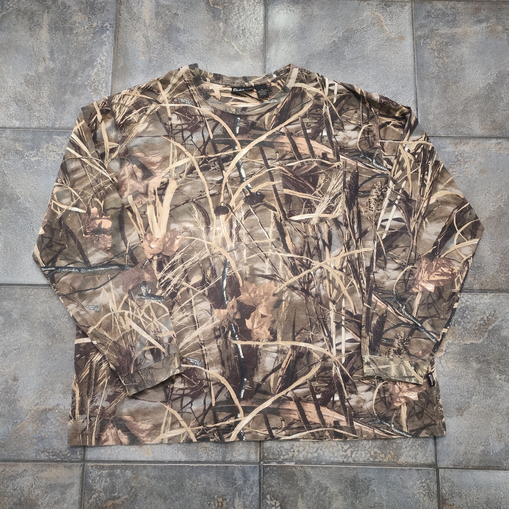 Vintage Y2K Guide Gear Men's 2XL Advantage Max 4 HD Camo Lpmg Sleeve T Shirt